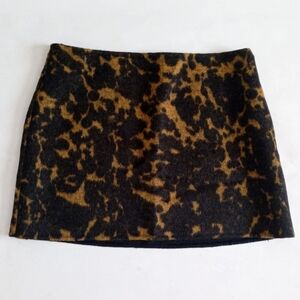 COS tortoise print wool blend mini skirt